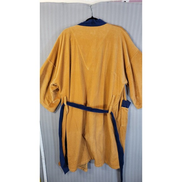 Vintage Roman Holiday By Weldon Mens Robe One Size gold and blue mad men - Picture 5 of 8